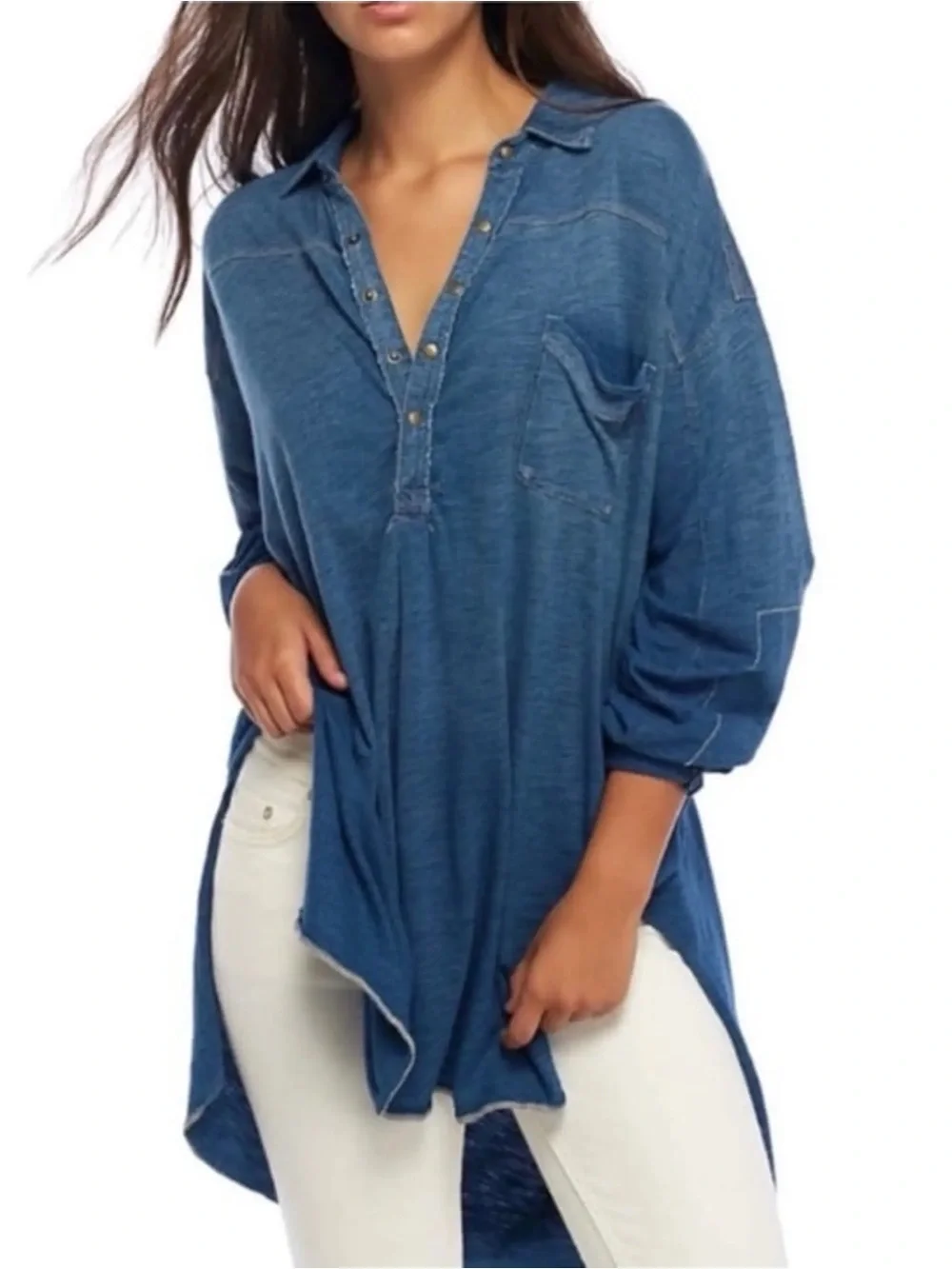 Free People Love This Henley Top in Indigo